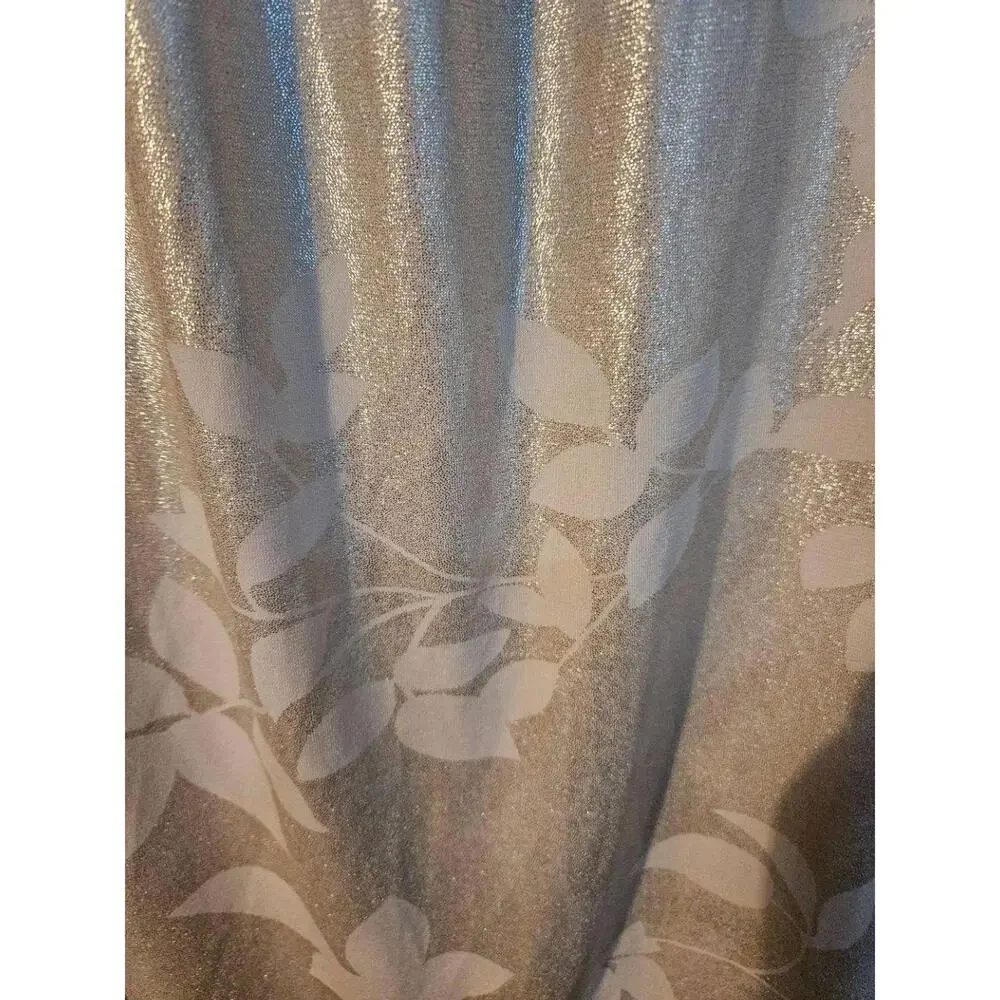 Womens By Deep Los Angeles M Light Gold Shimmer Leaf‎ V Neck Mini Dress